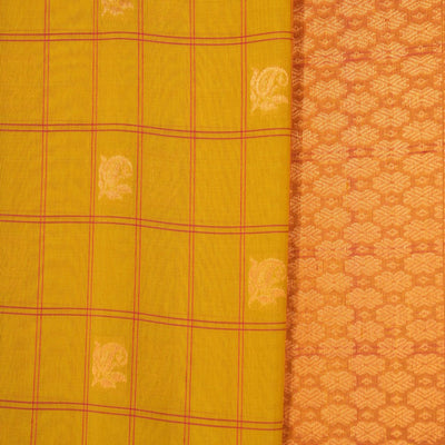 Gadwal Kattam Spring Yellow Saree