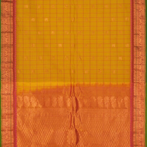 Gadwal Kattam Spring Yellow Saree