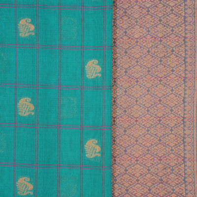 Gadwal Kattam Sea Green Saree