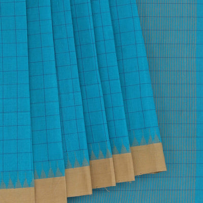 Cotton Kattam Blue Saree