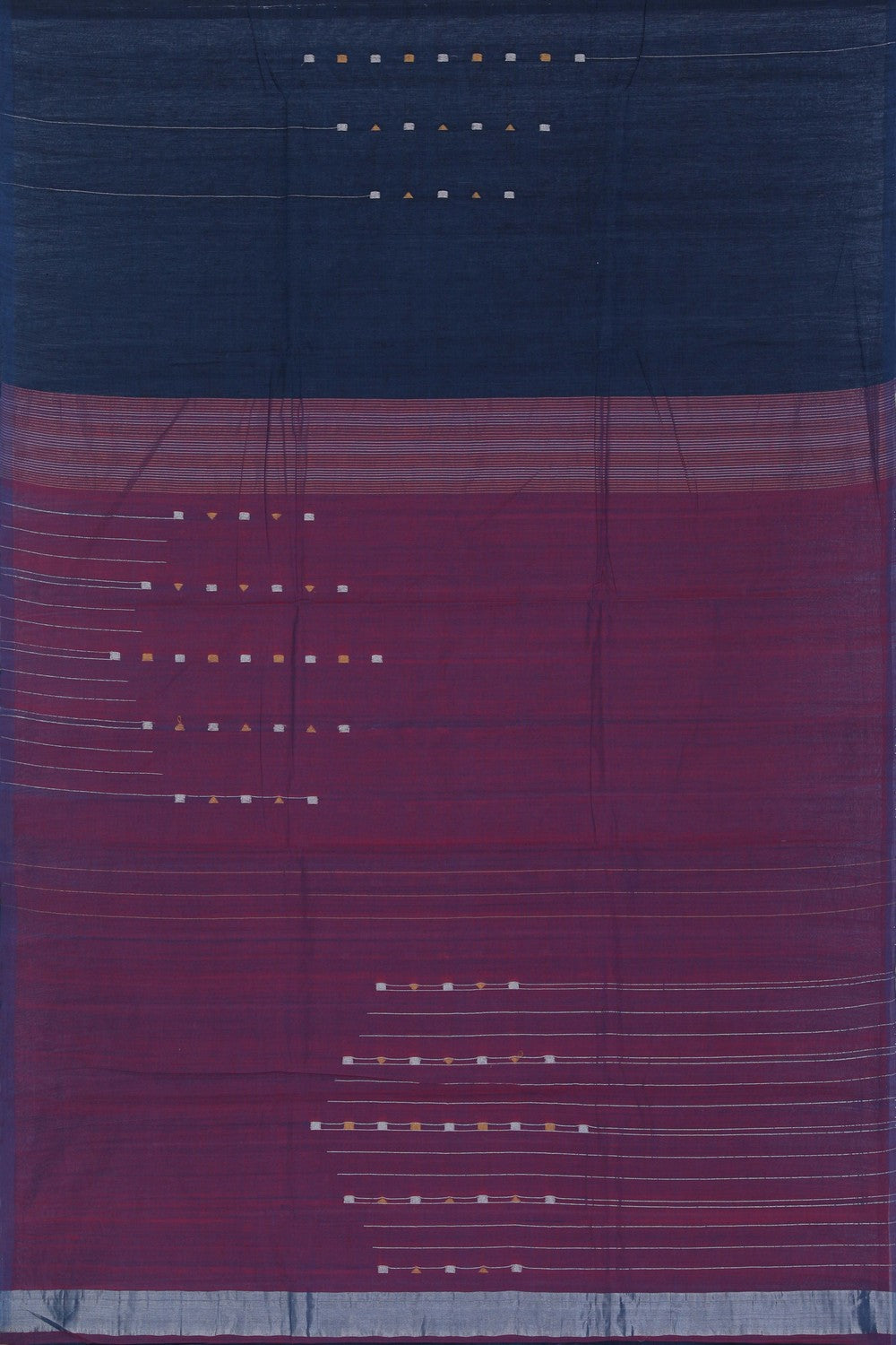 Cotton Navy Blue Saree
