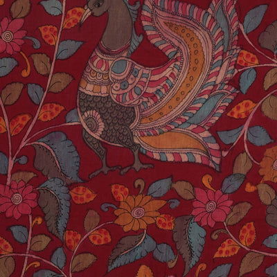 Kalamkari Unstitched Suit With Dupatta (2 Pcs Set)