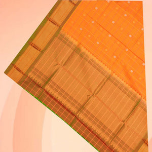 Gadwal Silk Kattam Orange Dupatta