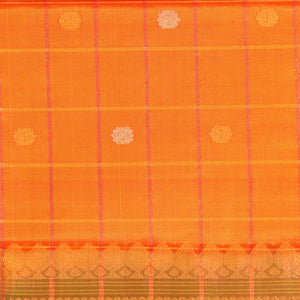 Gadwal Silk Kattam Orange Dupatta
