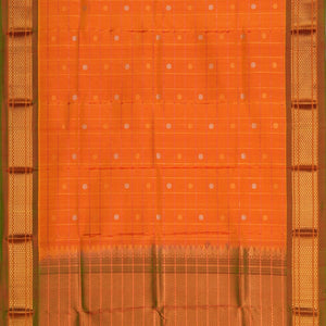 Gadwal Silk Kattam Orange Dupatta