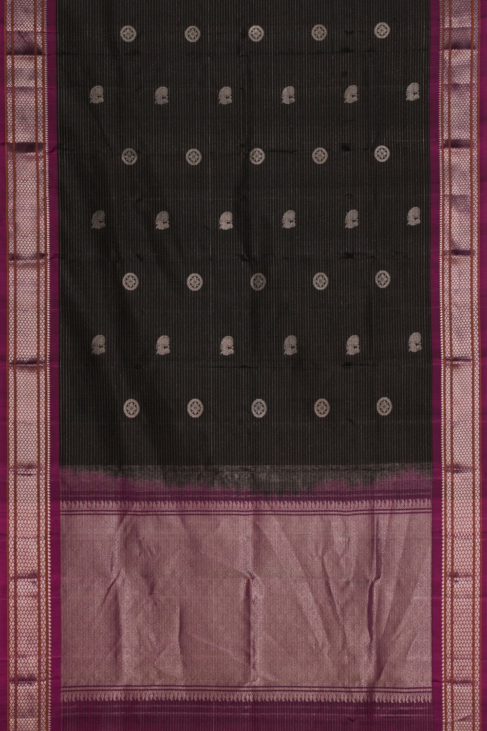 Gadwal Silk Black Dupatta