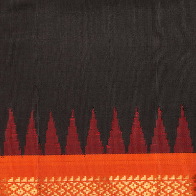 Gadwal Silk Plain Black Dupatta