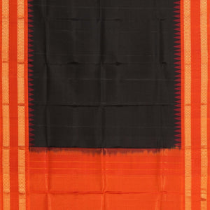 Gadwal Silk Plain Black Dupatta