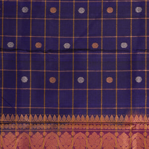 Gadwal Silk Kattam Indigo Blue Dupatta
