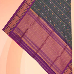 Gadwal Silk Kattam Green Dupatta
