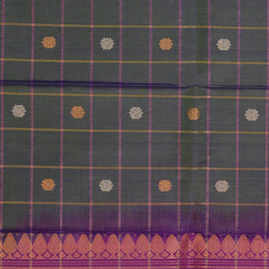 Gadwal Silk Kattam Green Dupatta
