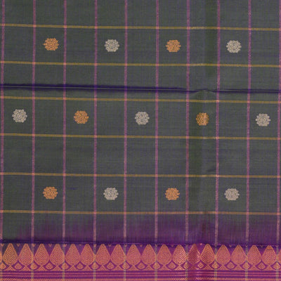 Gadwal Silk Kattam Green Dupatta