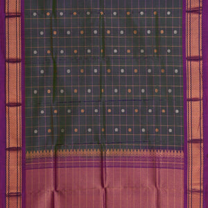 Gadwal Silk Kattam Green Dupatta