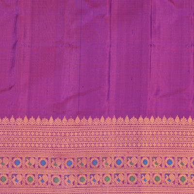 Gadwal Pavada Indigo Blue Unstitched Set