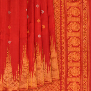 Gadwal Silk Red Saree