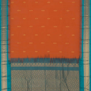 Gadwal Cotton Orange Saree