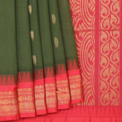 Gadwal Cotton Green Saree