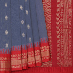Gadwal Cotton Grey Saree
