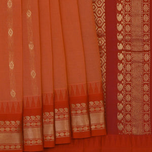Gadwal Cotton Orange Saree