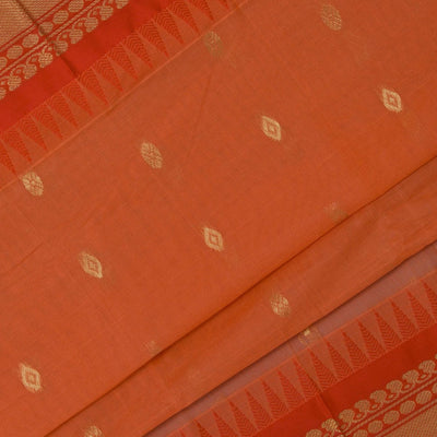Gadwal Cotton Orange Saree