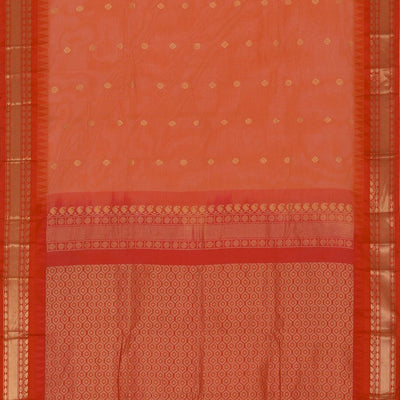 Gadwal Cotton Orange Saree