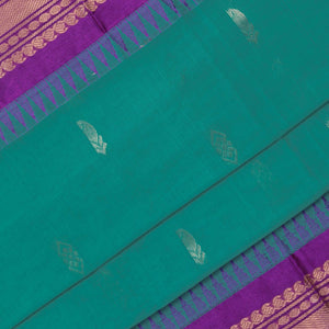 Gadwal Cotton Teal Green Saree