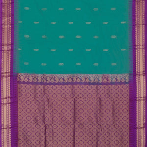 Gadwal Cotton Teal Green Saree
