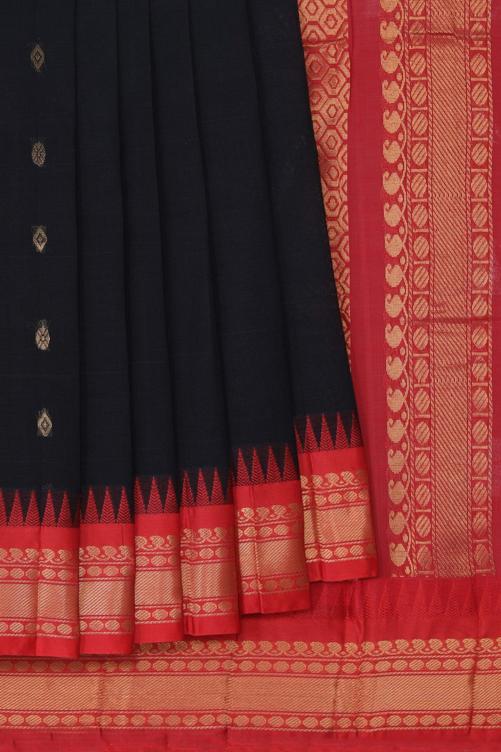 Gadwal Cotton Black Saree