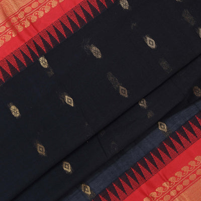 Gadwal Cotton Black Saree