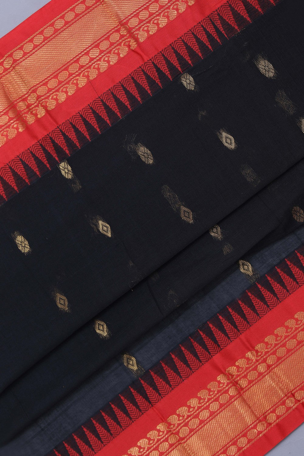 Gadwal Cotton Black Saree