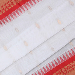 Gadwal Cotton White Saree