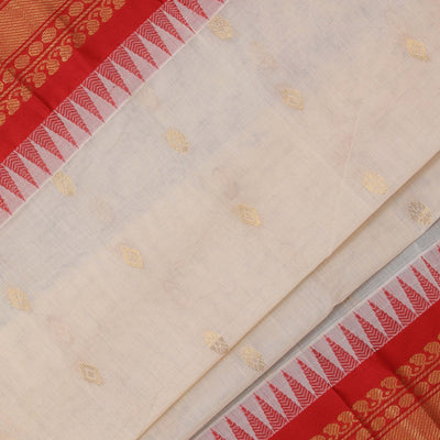 Gadwal Cotton Off-White Saree