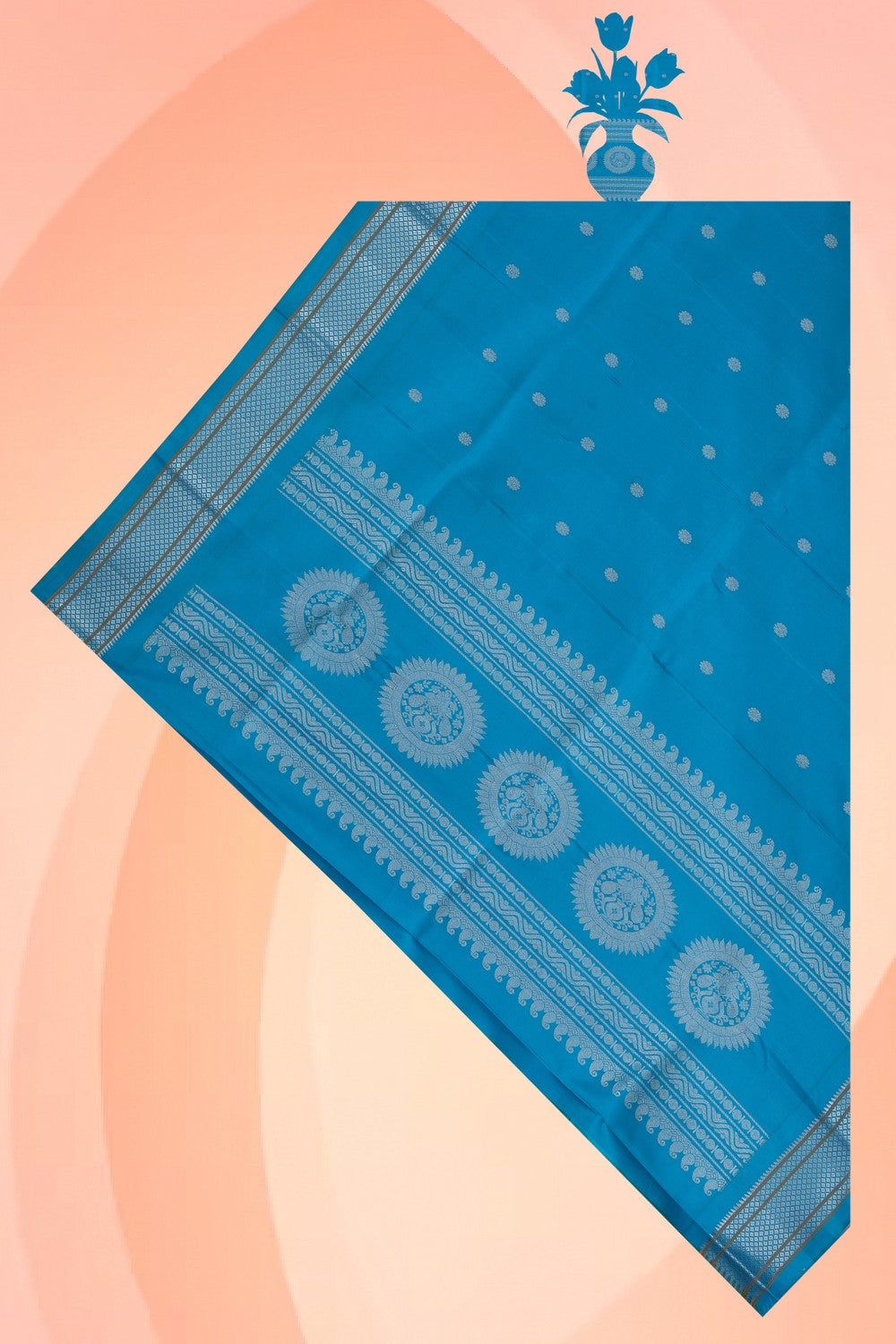 Gadwal Silk blue Dupatta