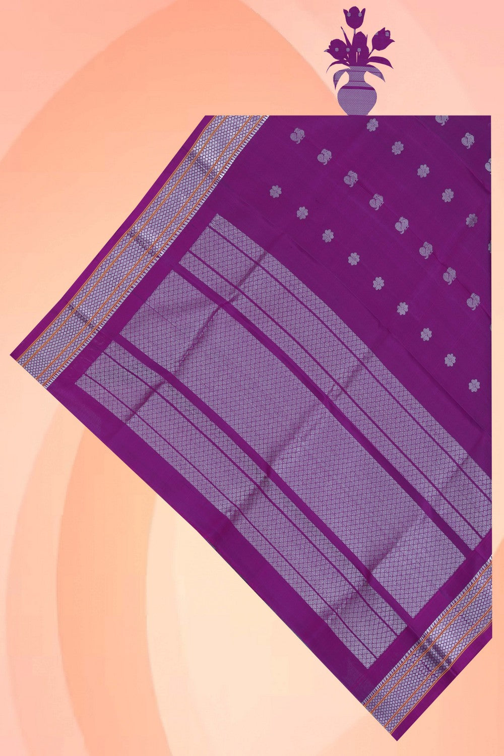 Gadwal Silk Purple Dupatta