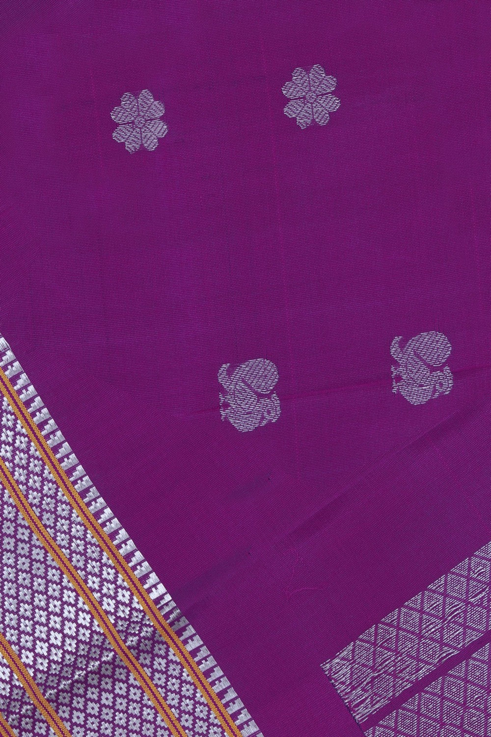 Gadwal Silk Purple Dupatta