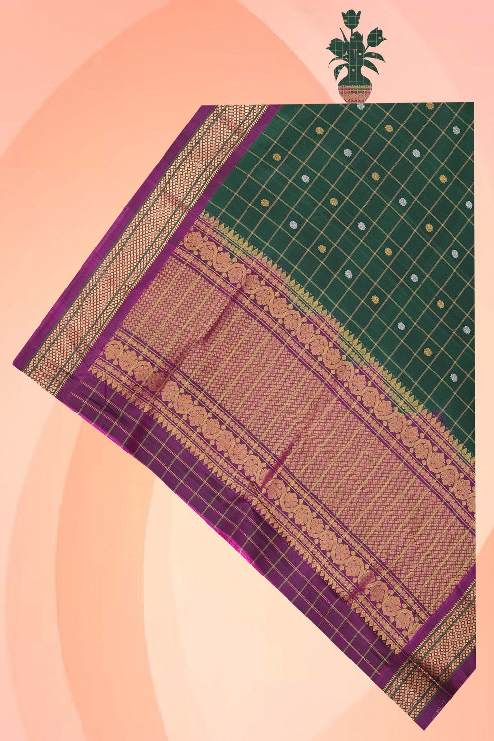Gadwal Silk Green Dupatta
