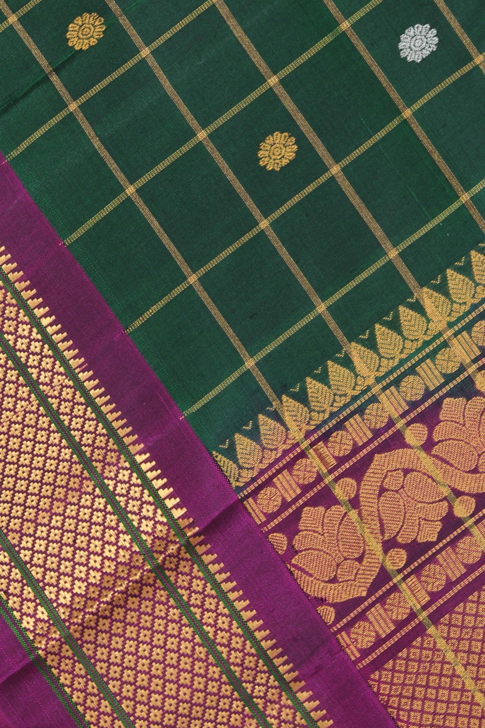 Gadwal Silk Green Dupatta