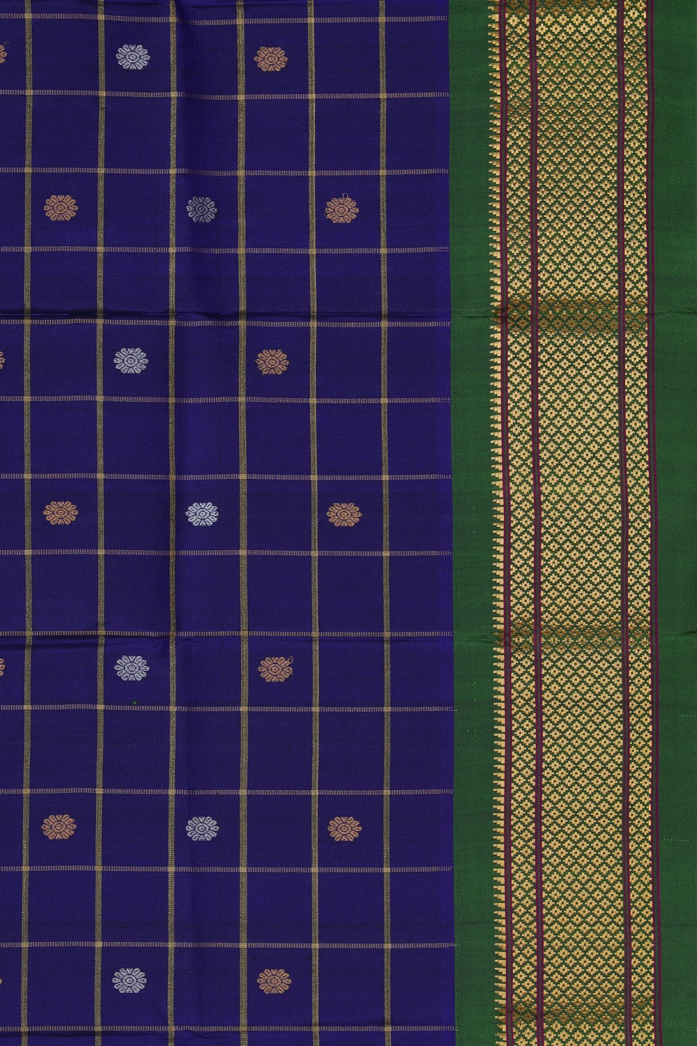 Gadwal Silk Indigo Blue Dupatta