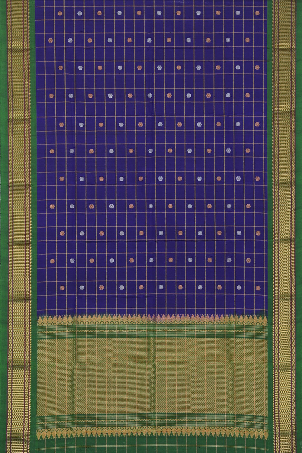 Gadwal Silk Indigo Blue Dupatta