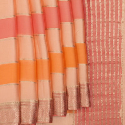 Crepe Peach Saree
