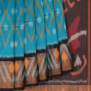 Ikat Cotton-Silk Blue Saree