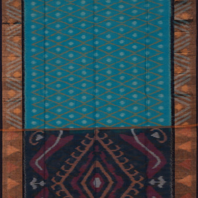Ikat Cotton-Silk Blue Saree
