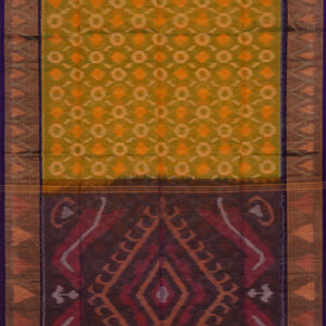 Ikat Cotton-Silk Spring Green Saree