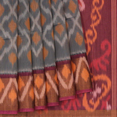 Ikat Cotton-Silk Grey Saree