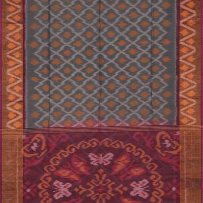 Ikat Cotton-Silk Grey Saree