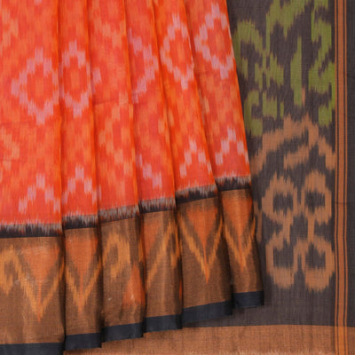 Ikat Cotton-Silk Fuchsia-Pink Saree