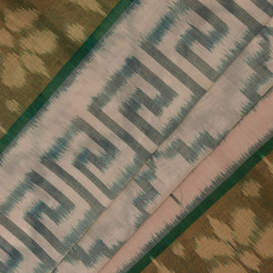 Ikat Cotton-Silk White Saree
