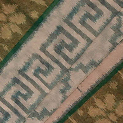 Ikat Cotton-Silk White Saree