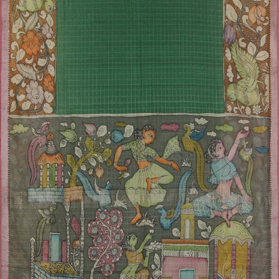 Kalamkari Painted Saree With Natural Dyes.