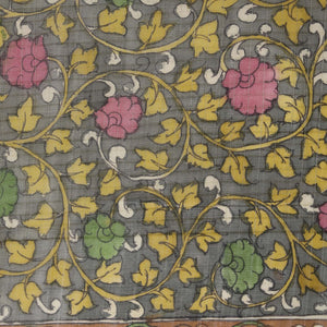 Kalamkari Painted Saree With Natural Dyes.